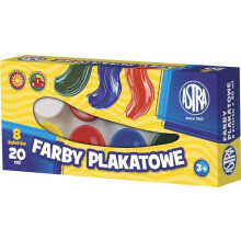 Plakatmaling 8 farver 20ml ASTRA