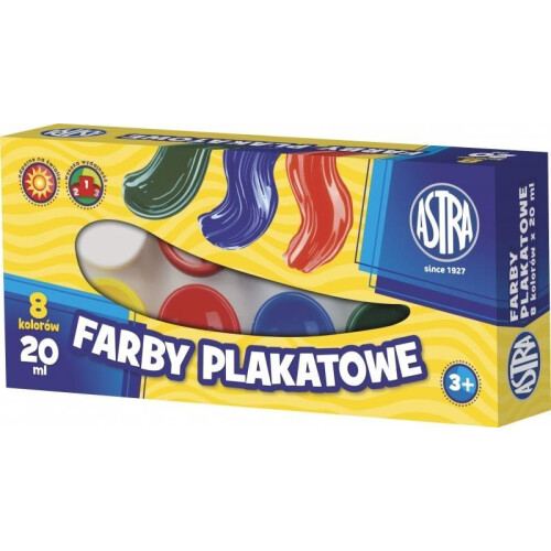 Plakatmaling 8 farver 20ml ASTRA