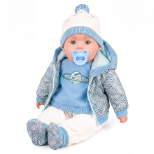(Space Blue) The Magic Toy Shop 20" Lifelike Soft Baby Doll With Dummy & 12 Sounds