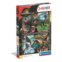 Puslespil 2x60 Superfarvet Jurassic World
