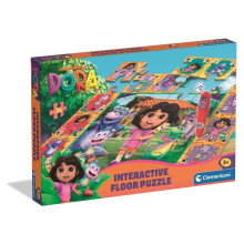 Clementoni Interactive Floor Puzzle - Dora The Explorer With Electronic Pen, 24-Piece Educational Mat for Early Learning for Kids Age 3+