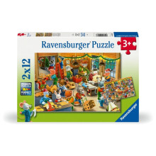 2D-puslespil til børn: Juleværksted 2x12 stk.
