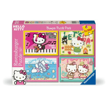 2D-puslespil til børn: Hello Kitty sæt med 4 x 100 brikker