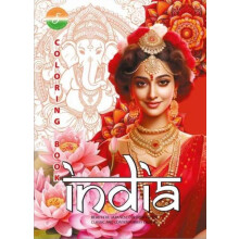 Malebogsside A4 lodret 8 billeder Indien orange