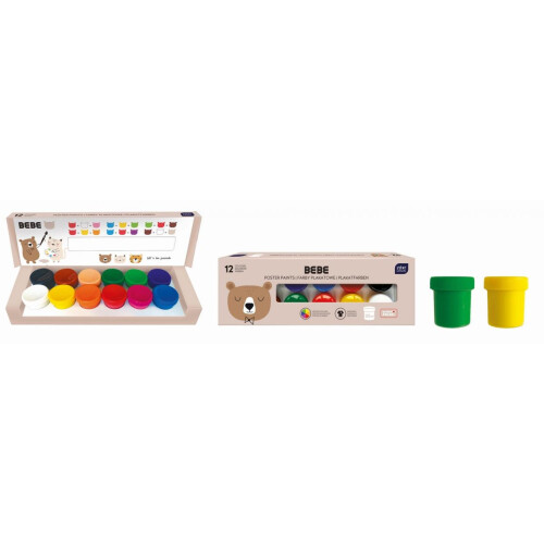 Bebe Friends plakatmaling 20ml 12 farver