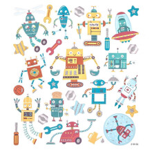 Robot glitter klistermærker 28 stk.