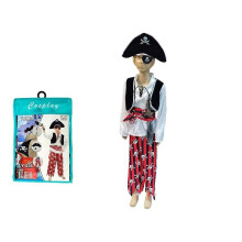 Piratkostume til karneval i størrelse 100-110 cm