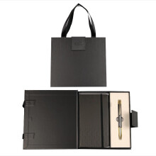Elegant premium grafitguldpen + notesbog
