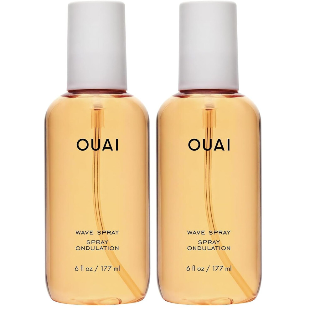 Ouai Wave Spray - Texture Spray For Hair With Coconut Oil & Rice Protein - Adds Texture, Volume & Shine For Beach Waves, (6 Fl Oz) (Pack Of 2)