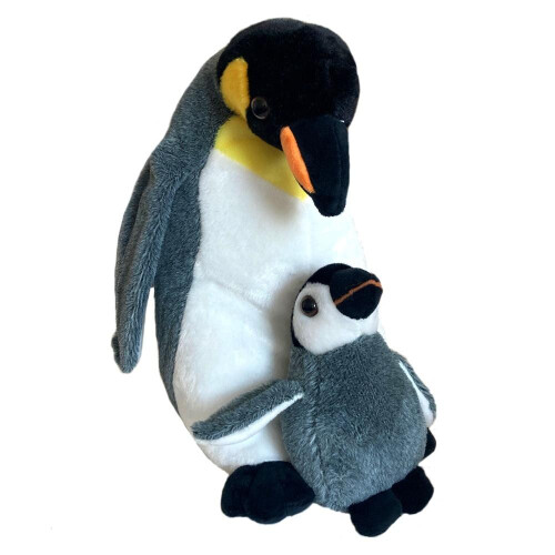 Pingvin med baby 20 cm