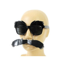 Borat-briller med overskæg