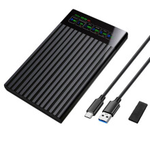 2.5In HDD Enclosure to USB3.1 External Hard Drive Case 6Gbps HDD SSD Hard Drive Enclosure Storage Case for PC