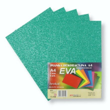 A4 Eva glitterskum, turkis, bionedbrydelig. 5 stk.