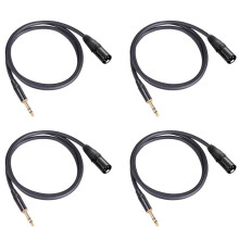 4X Cavo Audio Stereo per Microfono da Maschio Un XLR Maschio da 6,35 mm da 1/4 di Pollice - Cavo per Microfono Bilanciato da Maschio Un XLR Maschio