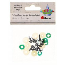 Plastikøjne til maskotter 10 mm med montering 8 stk.