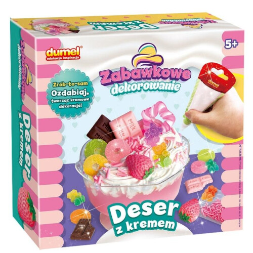 Legetøjsdekoration af dessert med fløde