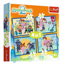 4-i-1 Zootopia-puslespil fuld af eventyr TREFL