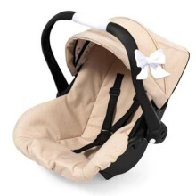 Beige dukkeautostol med baldakin