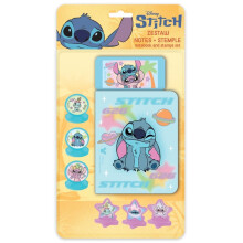 Sæt med stempler + notesbog + Stitch-blæk