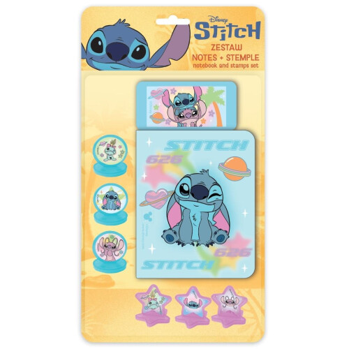 Sæt med stempler + notesbog + Stitch-blæk