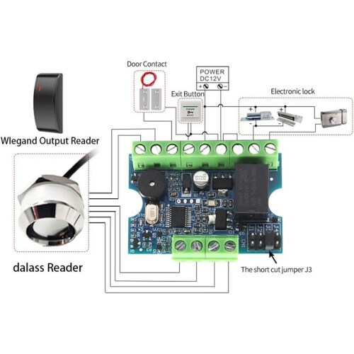 12V Access Control  Relay Module Controller Board TM Wiegand 26-44 RFID Card Reder Door Access Control System 1