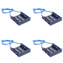 8X USB 3.0 Front Panel with 3.5Inch Device/HDD or 2.5Inch SSD/HDD to 5.25 Floppy to Optical Drive Bay Tray Bracket