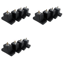 Paquete de 12 Almohadillas Aislantes Antivibración de Goma para Aire Acondicionado, Soporte Negro