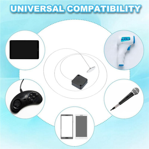 5 Ft Retractable Remote Control Tether, 6 Pack Security Cable Lanyard Lock with Double Sided Adhesive & Screw 2