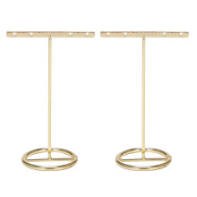 2X Earrings Display Stand Gold Earrings Display Rack T-Shape Earrings Showcase Golden Large