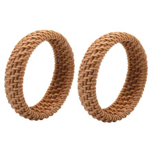 2X Ethnic Style Hand-Woven Rattan Bracelet Simple Round Rattan Bracelet Ladies Jewelry