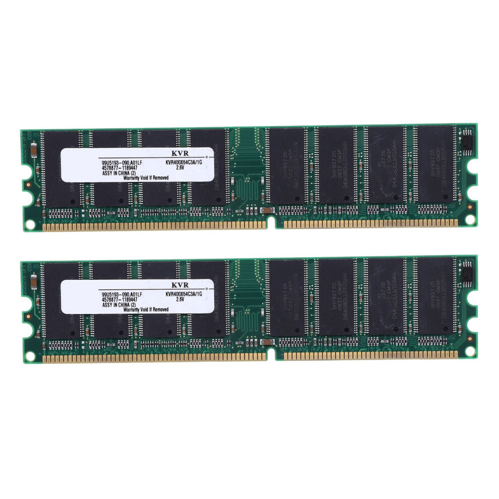 Photos - RAM 2X 2.6V DDR 400MHz 1GB Memory 184Pins PC3200 Desktop for  CPU GPU APU Non-ECC CL3 DIMM