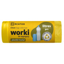 120 literes, 10 db-os műanyag szemeteszsák szelektáláshoz, perforációval