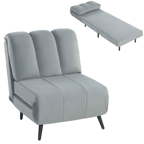 Homcom Sofá Cama Individual Gris 72 x 88 x 87 cm