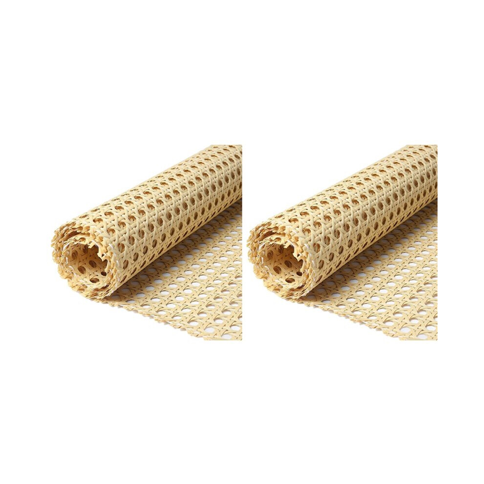 2X Rattan Webbing Roll, 17.5X40 Inch Woven Open Rattan Mesh Pe Cane Webbing For Diy Home Decor Projects 6032751498410