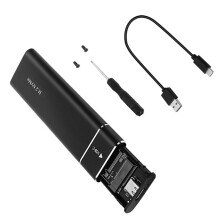 Nvme Adapter M2 SSD Enclosure USB 3.1 Type-C External Protocol M and for B&M Supports Ethernet Keys Black