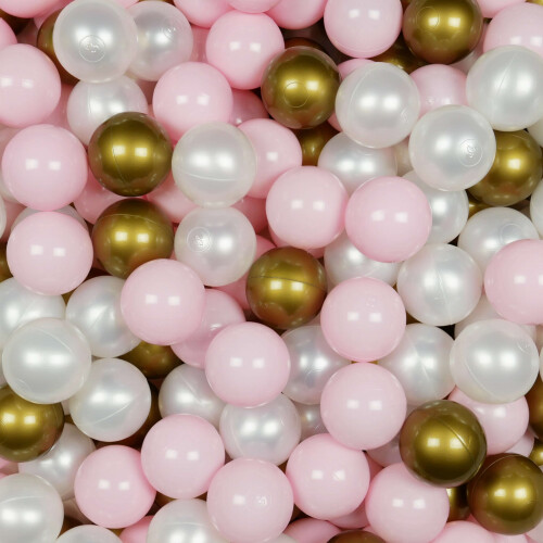 Legetøjsbolde ø7cm 200stk lys pink, perle, gammel guld
