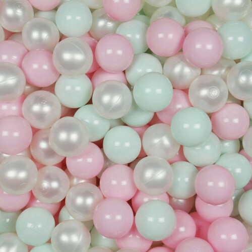 Legetøjsbolde ø7cm 50stk perle, lys mint, lys pink
