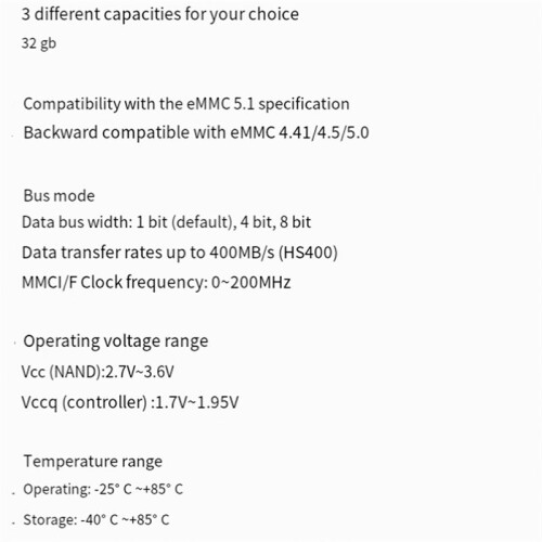 EMMC Module for Orange PI 5 32GB High Performance Board with Fast Read and Write Speeds Development 1