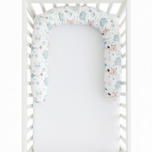 Minky pude rulleseng ræve 200cm - pastelfarvede dyr