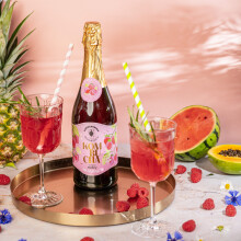 Hindbærsmagende mousserende kombucha