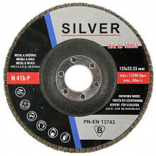 Schijf met lamellen - ZILVER - 125 mm - Korrel 40 - Convex - Zilver