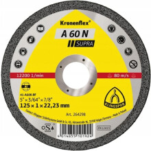 Snijschijven - Klingspor - Kli-264298-1 - 125 x 1 x 22 mm - Type A 60 N - Weinig grasvorming