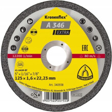 Snijschijf - KLINGSPOR - MP EXTRA A 346 D (340938) - 125x1,6x22,23 mm - Inox/metaal - Anti-burr