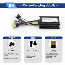 Ebike 3 Mode 24V 36V 48V 15A Sinewave Controller 6 Tubes for 250W-350W Motor Electric Scooter Parts Ebike Controller