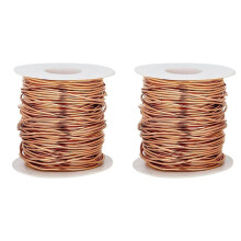 2X Fil de Cuivre Mou à 99,9 %, Calibre 18/1 mm de Diamètre, 213 Pieds/65 M, Bobine de Fil de Cuivre Pur de 0,5 Kg