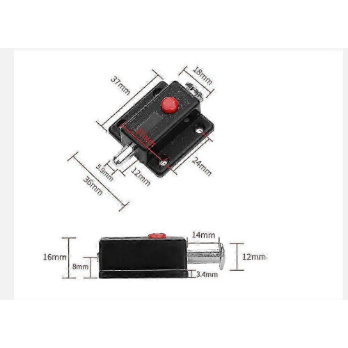 Automatic Spring Loaded Door Latch With Spring Button Black (10pcs) Edition 2