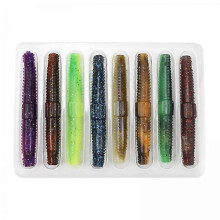 6x8Pcs Fishing Worms for Bass Fishing Soft Baits 7cm Simulation Lifelike Ned