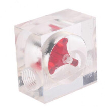 2X Water Meter Acrylic G1/4 Threaded Flow Indicator 2-Ways Square