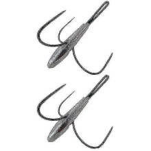 Fishing Hooks Triple-Claw Barbed Sinker Design for Saltwater & Freshwater Fishing - 2 Pack Silver Manganese Steel SZRH A-S