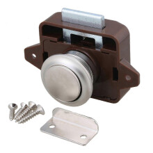 Push Button Cabinet Latch Compatible with RV Camper Motorhome Caravan Brown Silver YVL